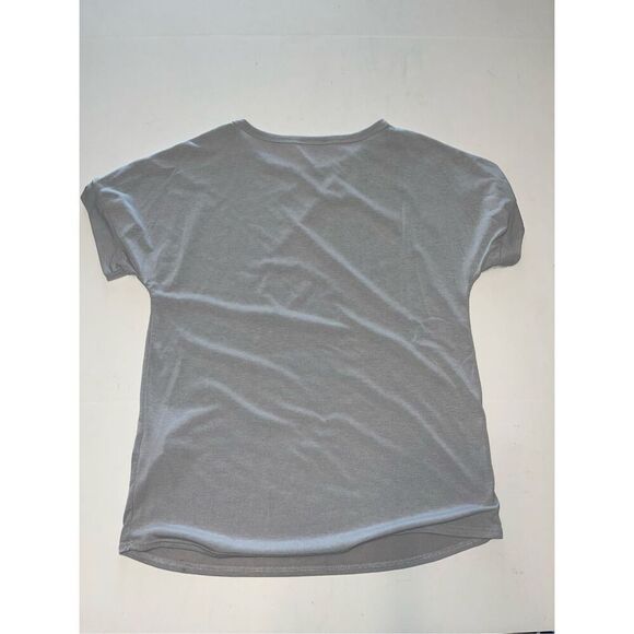 BomBom Top Blouse‎ Women's Sz. M Sage Gray Short Sleeve Sleeve A23 - Picture 6 of 6
